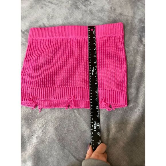 Revolve SER.O.YA Skirt Womens Small Pink Alora Mini Ribbed Knit Distressed NWOT - Picture 5 of 10